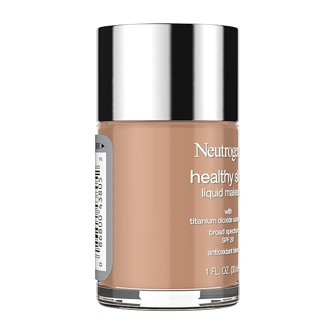 Neutrogena Healthy Skin Liquid Makeup Foundation with Broad Spectrum SPF 20 Sunscreen, Medium Coverage Foundation with Nourishing Pro-Vitamin B5, Chestnut 135, 1 fl. oz-VivaGrace Women