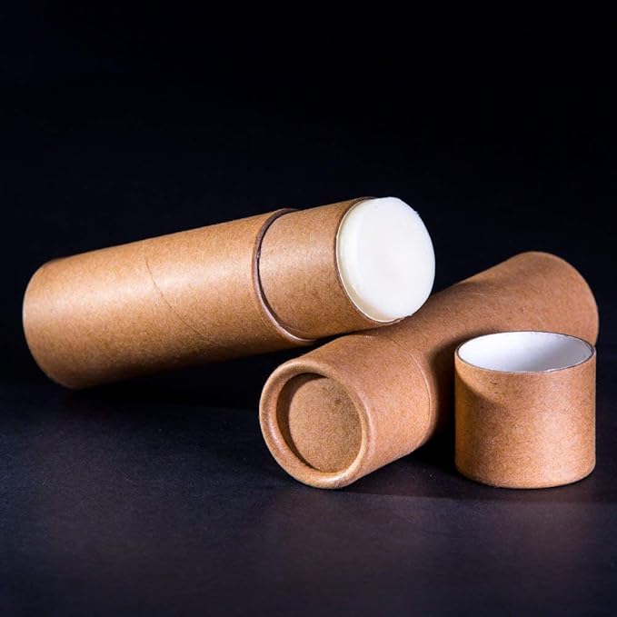 10 Pcs 1oz Cardboard Lip Balm Tubes Kraft Paper Lipstick Tube Empty Lip Gloss Containers Refillable Chapstick Container Round Paper Solid Tube for DIY Cosmetic Samples Lotion Deodorant,Brown-VivaGrace Women
