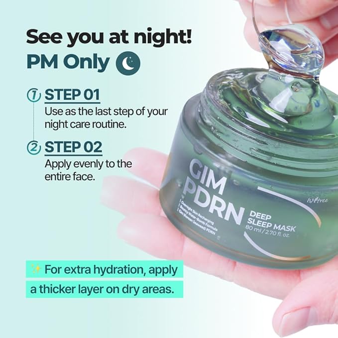 IsNtree Gim PDRN Deep Sleep Mask 80ml, 2.7 fl oz | Korean SEAWEED Skincare Sleeping Mask gel | Night Cream | Facial Mask | Overnight Gel mask for Hydration & Skin Bounce-VivaGrace Women