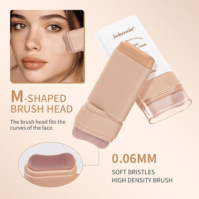 Beauty Balm Serum Boosted Skin Tint, Dual-Ended Eraser Foundation Stick with Brush, Full Coverage Cream Korean Makeup, Long-Lasting Stick for Smooth, Flawless Finish (#2 Nature)-VivaGrace Women