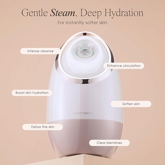 Sensa | Nano Ionic Facial Steamer by Project E Beauty | Deep Pore Cleansing | Warm Mist Sprayer | Detoxify & Clarify Complexion | Moisturize & Hydrate | Home Face Sauna | with 3 Essential Oil Baskets-VivaGrace Women