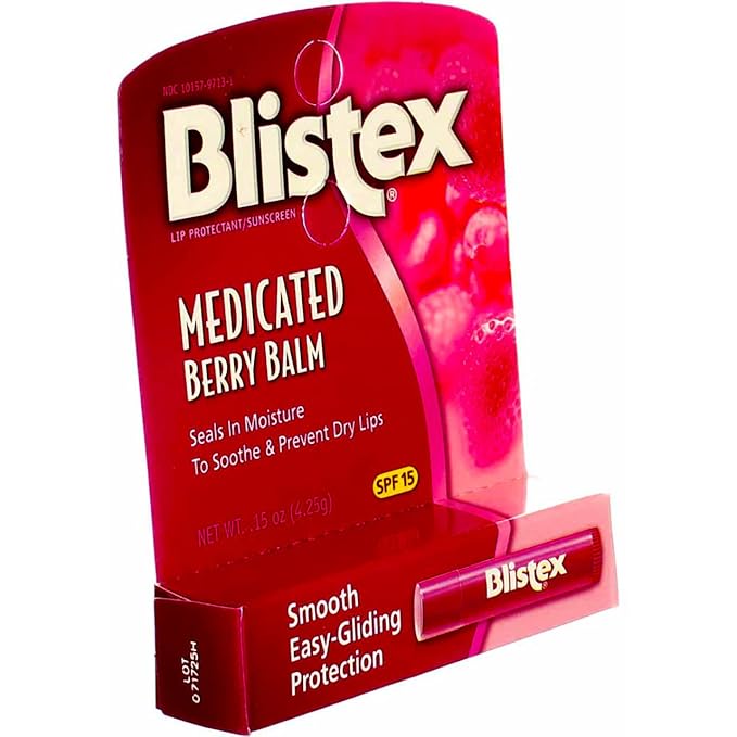 Blistex Medicated Berry Balm SPF 15 0.15 oz (Pack of 7)-VivaGrace Women