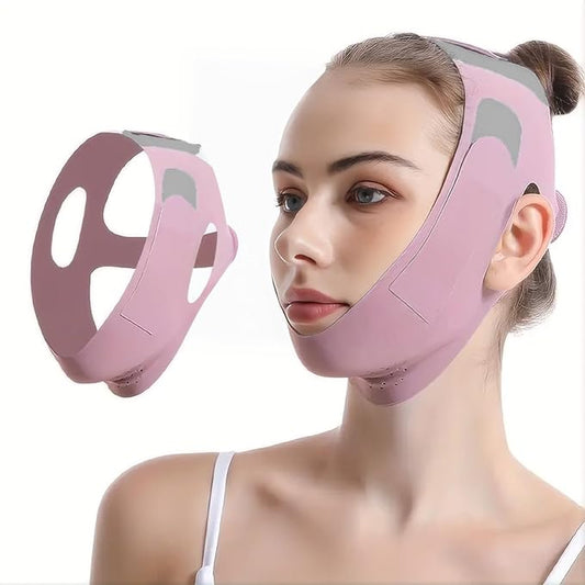 Face Slimming Mask, Breathable Mesh Design,V Line Face Lifting Strap and V Line Face Shaping Belt - Chin and Cheek Lifting Bandage for V Face Lift - Sleeping Mask Strap for Women - pink-VivaGrace Women