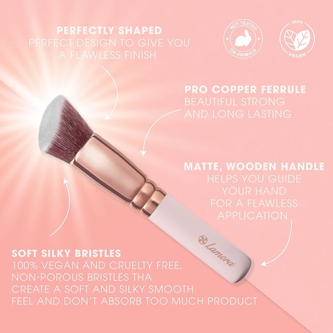Kabuki Makeup Brush Set - Foundation Powder Blush Concealer Contour Brushes - Perfect for Liquid, Cream or Mineral Products - 10 Pc Collection with Premium Synthetic Bristles for Eye and Face Cosmetic-VivaGrace Women