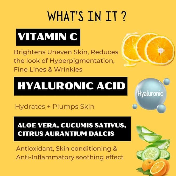 Vitamin C Serum, Sulphate-Free, Organic+ Natural Formula, Brightens Uneven Skin, Made In Canada, 29.5ml-VivaGrace Women