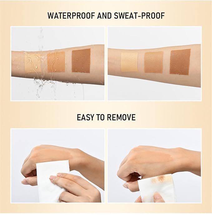 Leg Makeup Waterproof No Transfer, Leg Vein Cover up Makeup for Varicose Veins Waterproof Black Skin, Leg and Body Scar Cover up Makeup for Tattoo Cover Up, Long Lasting Body Foundation (3#, 4oz)-VivaGrace Women