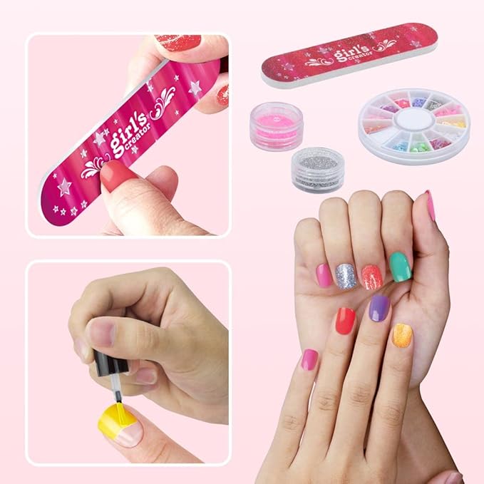 Nail Art Studio Beauty Nail Art Set Gift for Girls Healthy Non-Toxic Tasteless Fashion Dryer Light-VivaGrace Women