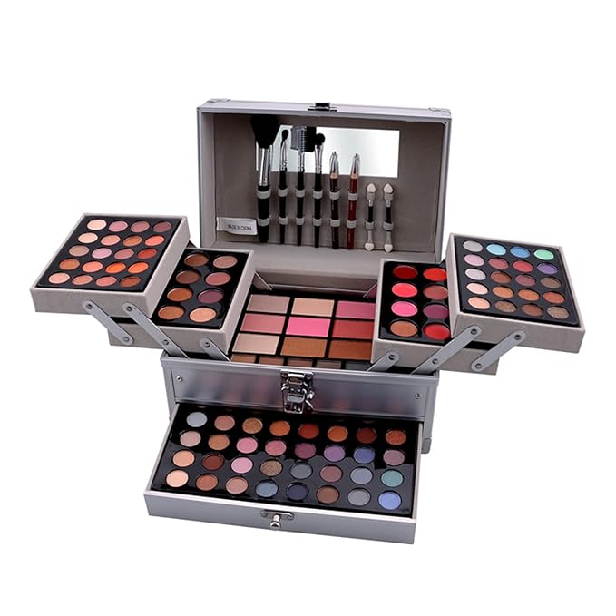 All-in-One Makeup Gift Set Carry All Makeup Kit Women Full Kit With Makeup Bag Lipgloss Lipstick Concealer Blush Foundation Face Powder Eyeshadow Palette Cosmetic Palette #8-VivaGrace Women