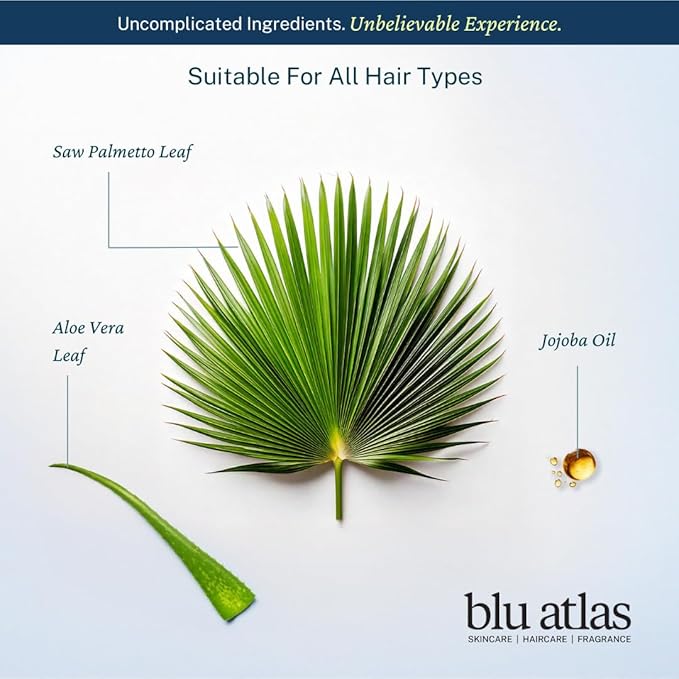 Blu Atlas Men's Natural Shampoo – Organic, Sulfate-Free, Paraben-Free – Deep Cleansing & Hydrating – Santal Cedar Scent – Made in America – 8 oz-VivaGrace Women