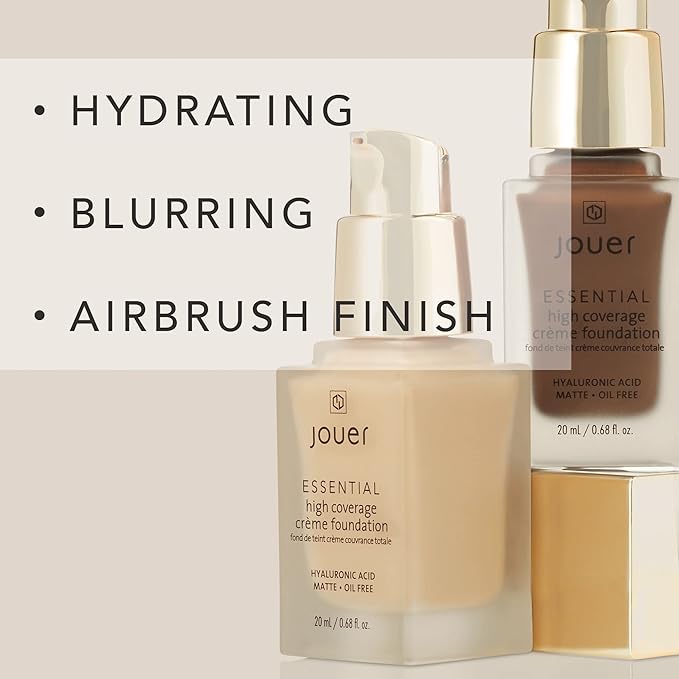 Jouer Essential High Coverage Crème Foundation | Men & Women | Available in 50 Shades for All Skin Tones | Healthy Ingredients | Paraben, Gluten & Cruelty Free | Vegan Friendly-VivaGrace Women