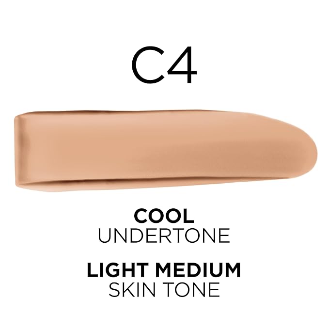 L'Oreal Paris True Match Super-Blendable Foundation, Medium Coverage Liquid Foundation Makeup, C4, Light Medium, 1 Fl Oz-VivaGrace Women