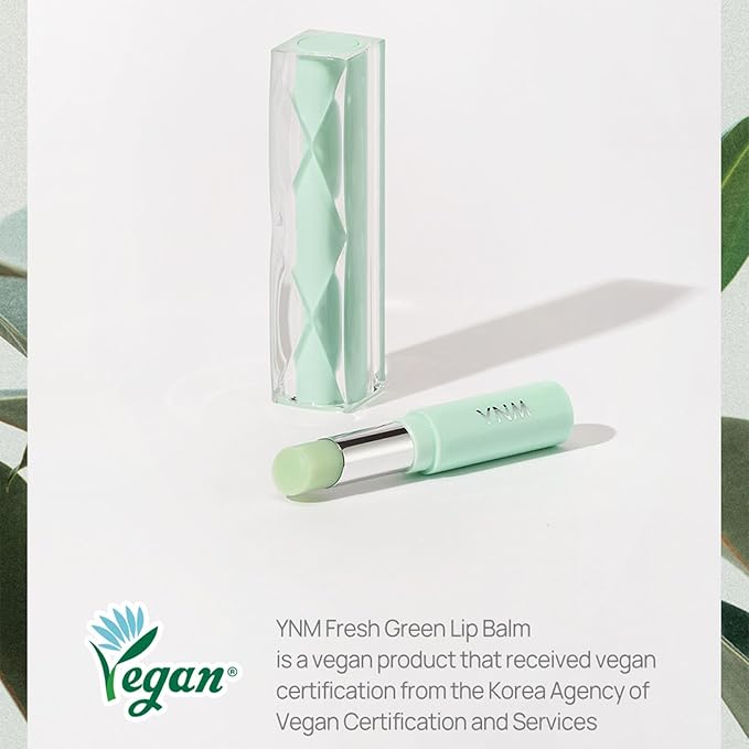YNM Fresh Green Lip Balm 4g, Certified Vegan, Non-Sticky Sleep Lip Mask, k-beauty, Made in Korea, Irrtation index of 0.000, Super centella complex, Centella asiatica extract-VivaGrace Women