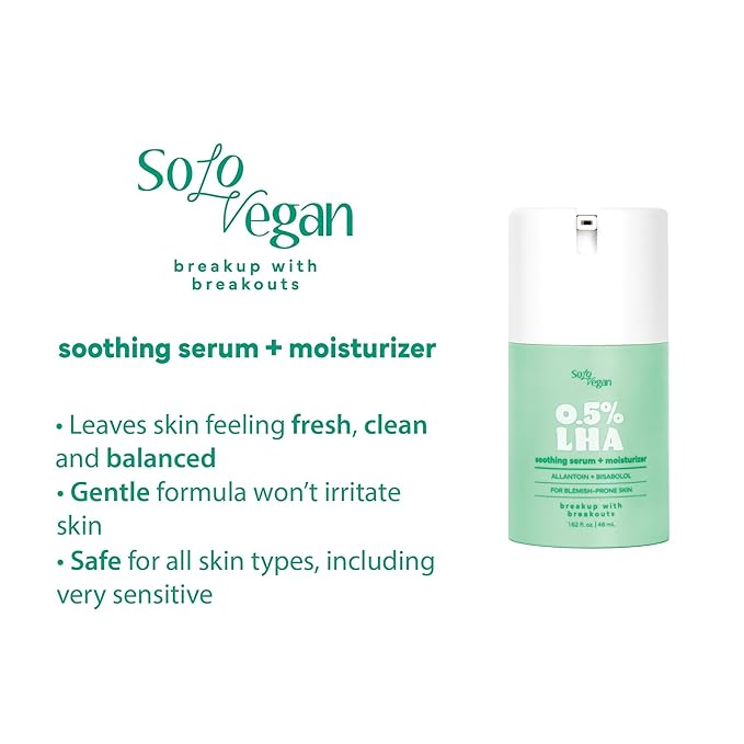 LHA Serum + Moisturizer | Hydrating, Moisturizing, Vegan Korean Skincare for Sensitive, Acne-Prone Skin (Facial Serum, 1.62 fl.oz)