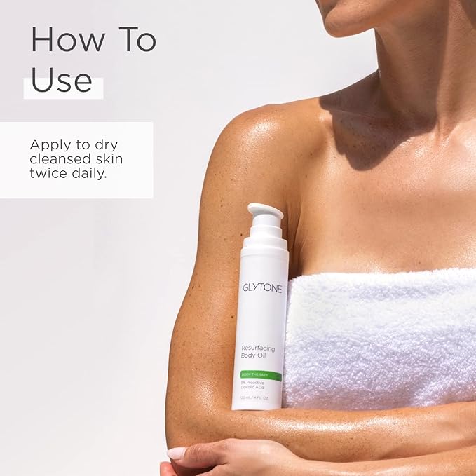 Glytone Resurfacing Body Oil– Nourishing & moisturizing anti aging Body Oil for dry Skin & Keratosis Pilaris –5% Proactive Glycolic Acid After Shower oil for Body–Unscented, Non Toxic 4 Fl oz-VivaGrace Women