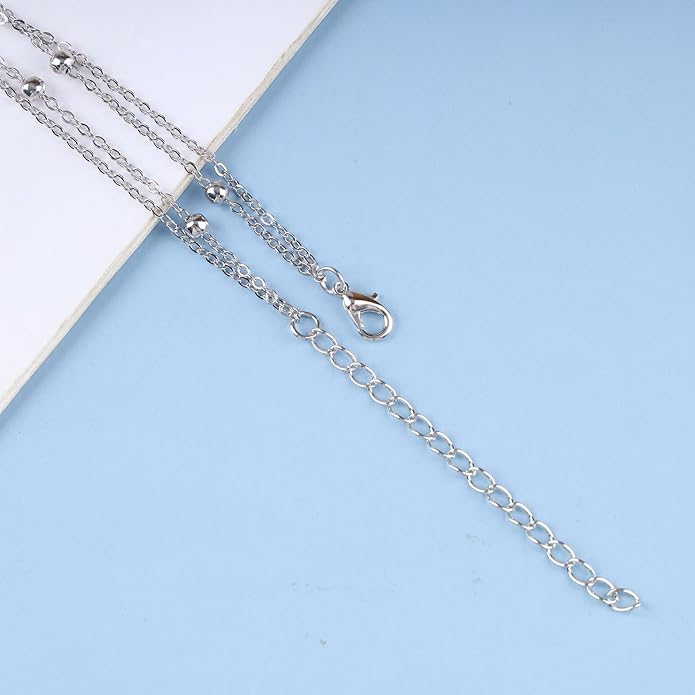 Vintage Layered Wing Dangle Necklace Angel Wing Pendant Necklace Tiny Wing Choker Necklace Silver Angel Wing Necklace Jewelry for Women-VivaGrace Women