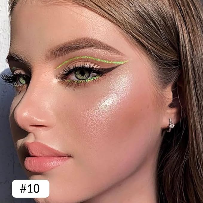 evpct Apple Green Gel Eyeliner Pencil for Women Waterline Waterproof Smudge Proof Eye Makeup Liners, Green Mascara Eye Liner Gel Liner Eyeliner with Sharpener delineador de ojos contra el agua 10