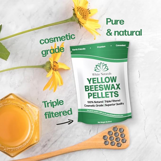Yellow Beeswax Pellets 1lb (16oz), Pure, Natural, Cosmetic Grade, Organic, Bees Wax Pastilles, Triple Filtered, Great For Candle Making, Soap, Food Wrap, DIY Lip Balms, Lotions-VivaGrace Women
