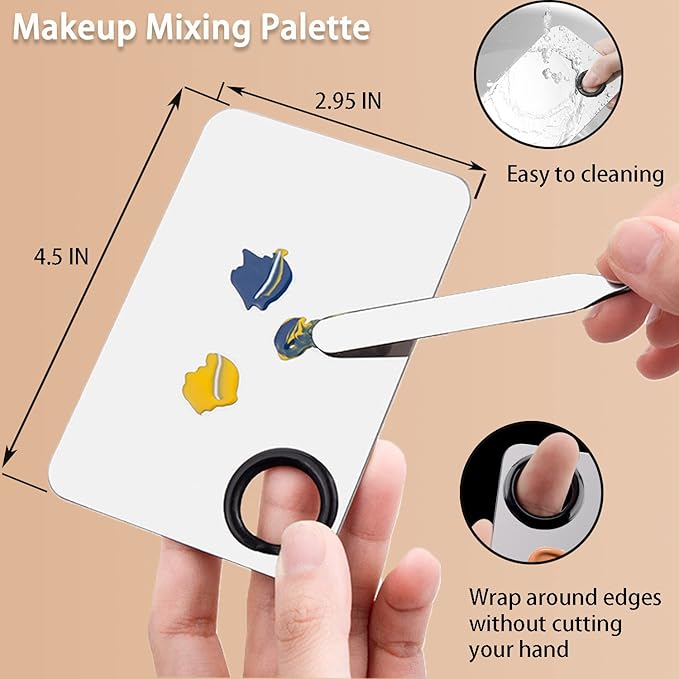 Picasso Makeup Spatula,Foundation Spatula,Foundation Palette,Make Up Spatula Tool,Mixing Nail Art Palette Beauty Skincare Cosmetic Spatula Makeup Tools,(Spatula+Palette+2 Pcs Powder Puff)-VivaGrace Women
