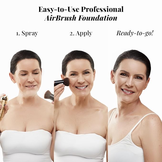 Jerome Alexander Airbrush Foundation Ultra Hydrating, Spray Foundation Makeup with 2x the Active Ingredients, Ultra-Light, Buildable, Full Coverage Formula (Fair)-VivaGrace Women