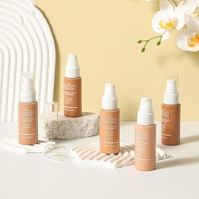 Flawless Matte Liquid Foundation Makeup, Vegan & Cruelty-Free, Liquid Oil-Free Foundation Face Makeup for Combination & Oily Skin, Longwear Medium-Full Coverage (04, 30ml)-VivaGrace Women