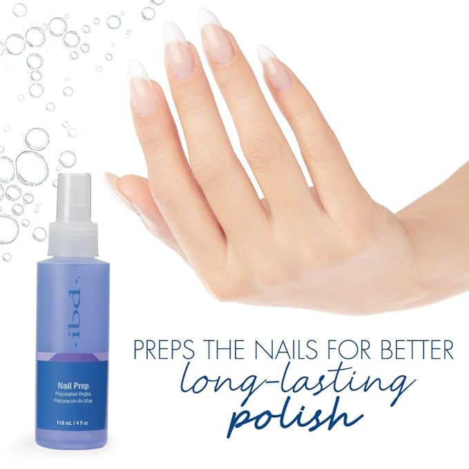 IBD Nail Prep Dehydate Spray – Nail Dehydrator & Cleanser for Acrylic, Gel & Dip Powder, Improves Bond Speed & Adhesion – 4 oz
