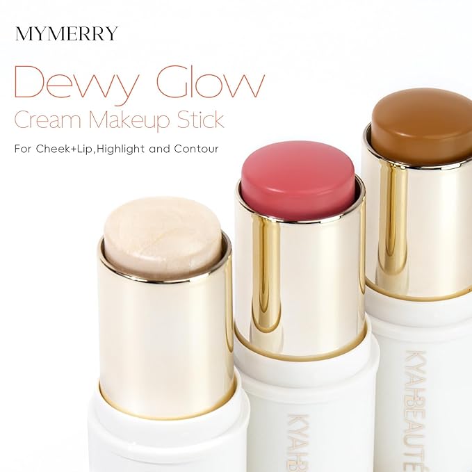 Trio Contour Sticks Set, Highlighter Stick & Bronzer Stick & Blush stick for Cheek+Lip,Highlight and Contour to Create a Natural Dewy Makeup Look for Fair | Set of 45g/1.6fl.oz-VivaGrace Women