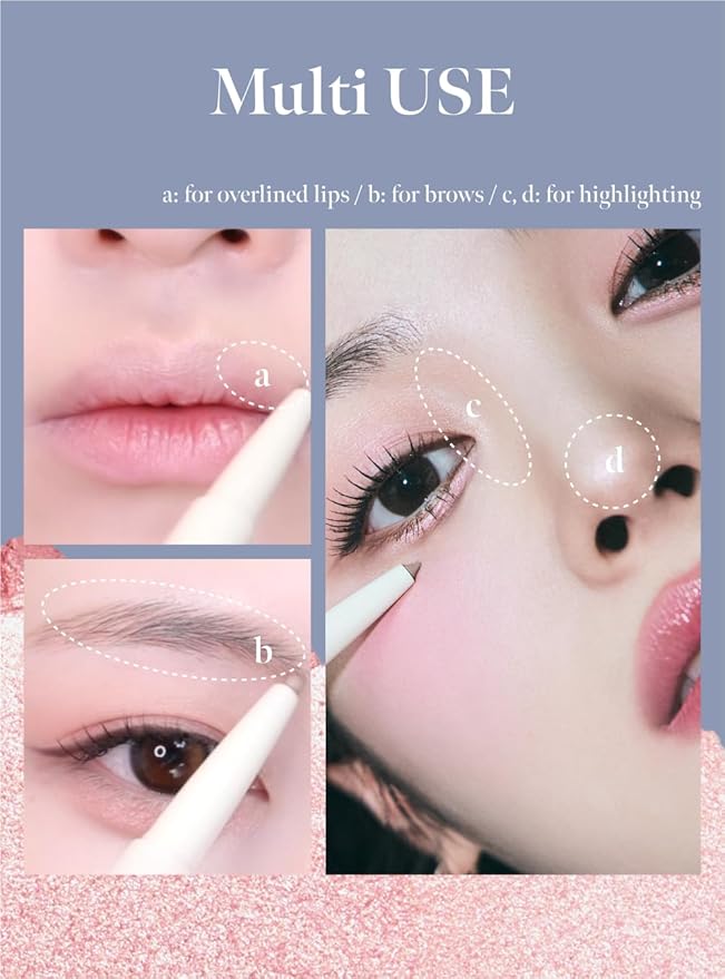 CORALHAZE Idol AEGYO-SAL Maker 02 Sparkling Pink, 2-in-1 Under-Eye Highlighter and Contour Liner for Bright, Voluminous Eyes, Long-Lasting, Smudge-Proof Shimmer Stick with Natural Glow, Korean Beauty-VivaGrace Women
