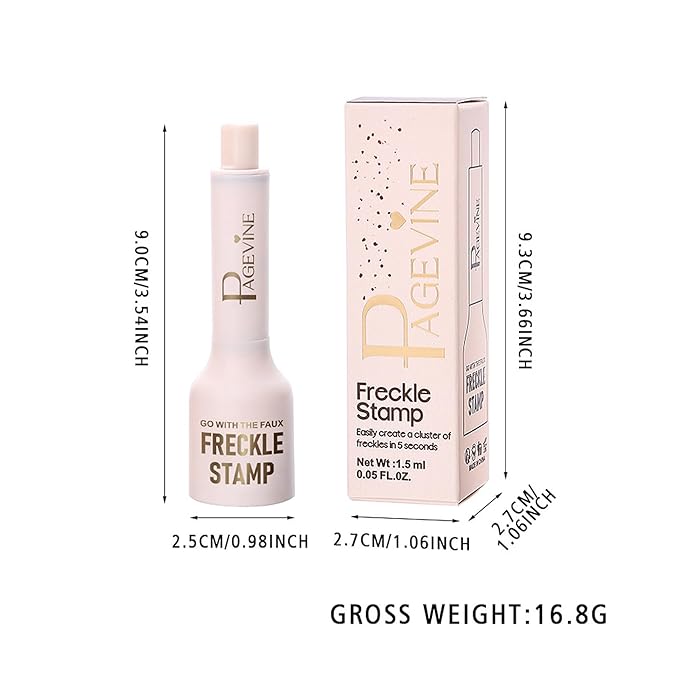 Freckle Stamp - Freckle Pen Waterproof, Long Lasting Fake Freckles, Quick Dry 5-Point Faux Freckles Stamp Cushion Stain Marker in One Press Natural and Lifelike Sunkissed Pencil Tool Makeup (#1-Light)-VivaGrace Women