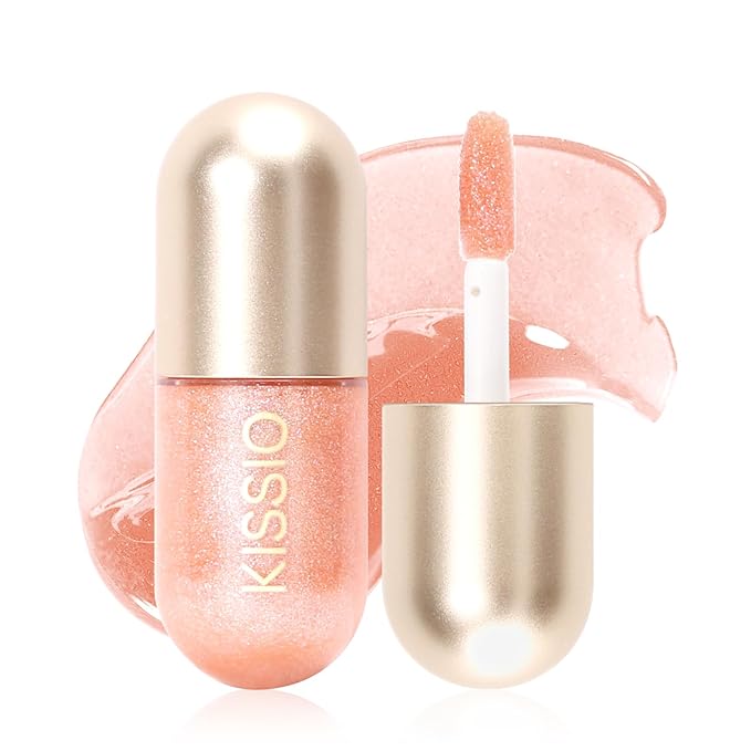 KISSIO Lip Plumper,Color Lip Plumper Gloss,Shimmer,Lip Enhancer,Plant Extracts Plumping Lip Serum,Moisturizing Lip Gloss for Fuller Lips and Hydrated Beauty Lips 5.5ml (01 Lemonade)-VivaGrace Women
