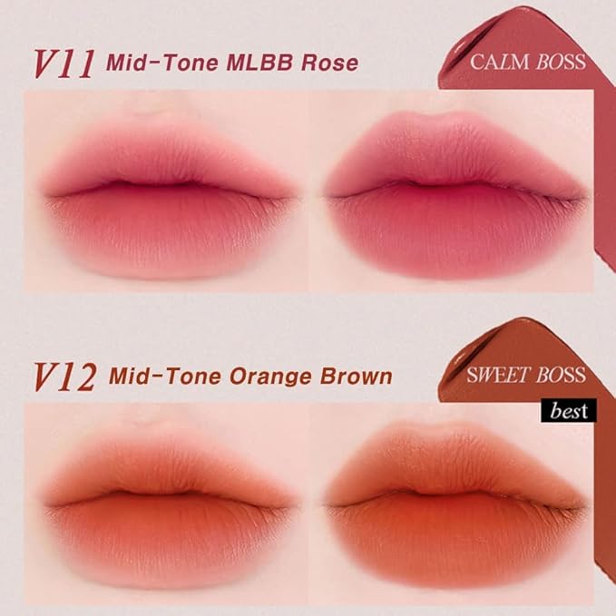 BBIA Last Velvet Tint - Soft & Creamy Matte Finish Lip Stain, Blur Effect with Velvety Texture, Long-Lasting, High Pigment, Lightweight, Non-Drying, Vegan, Korean Lip Makeup (V14 CHILL BOSS)-VivaGrace Women