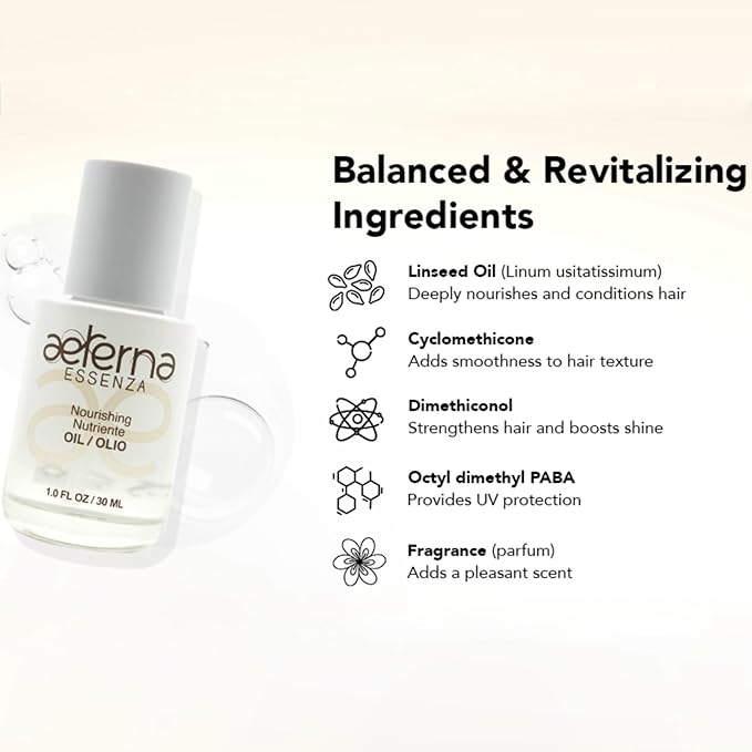 Aeterna ESSENZA - Nourishing Hair with Linseed & UV Protection - Lightweight, Non-Greasy Formula - Sulfates, Parabens & Silicones Free | For All Hair Types - 30 ml-VivaGrace Women