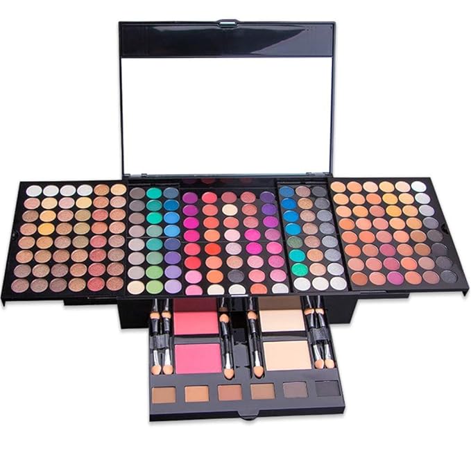 194 Colors Eyeshadow Makeup Palette, Makeup Palette Set with Eyeshadow Blusher Eyebrow Powder Mirror Applicators, All in One Makeup Eye Shadows Cosmetics Gift Kit-VivaGrace Women