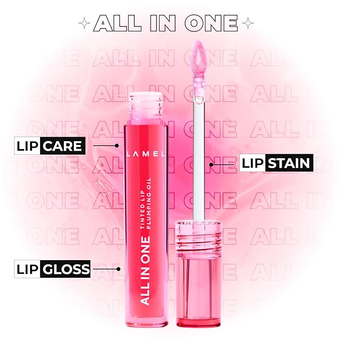 All-in-One Lip Tinted Plumping Oil - Universal Color & Moisture, Soft Balm for Day & Night Use, Lip Mask&Lip Gloss - Long-Lasting & Scented, Watermelon 403-3ml/0.1fl.oz-VivaGrace Women