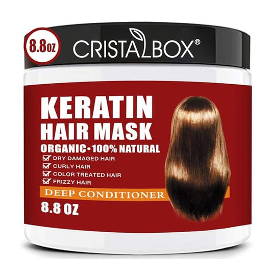 Keratin Hair Mask,Keratin Hair Treatment 250g Hair Mask for Dry Damaged Hair,Hair Treatment Mask Deep Repair Damage Hair Root,Natural Deep Conditioner Hydrating Hair Masque-VivaGrace Women