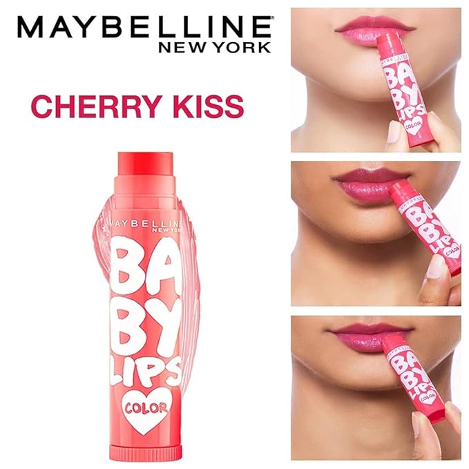 Maybelline Baby Lips Color SPF 16 Lip Balm 4.5g (Cherry Kiss)-VivaGrace Women