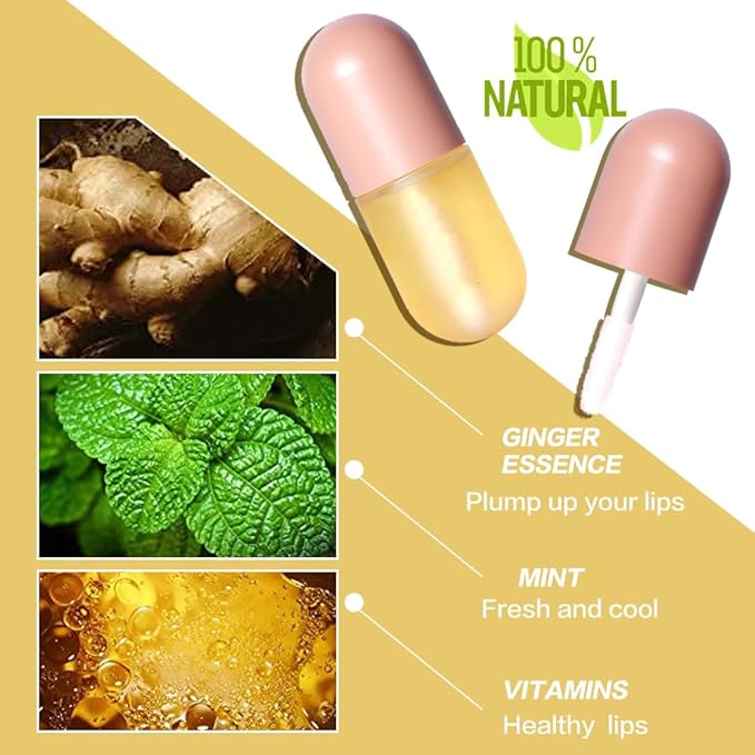 KISSIO Natural Lip Plumper,Lip Plumping Lip Gloss,Lip Plumper Gloss,Derol Lip Plumper,Moisturizing& Reduce Fine Lines 5.5ml For Day Ues-VivaGrace Women