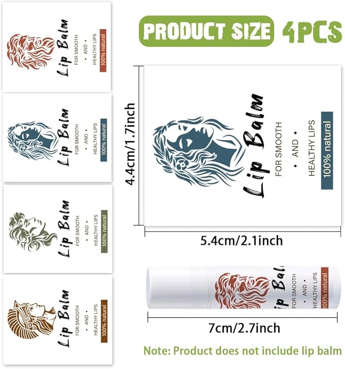OLYCRAFT 100Pcs Self-Adhesive Lip Balm Tag Stickers 1.7x2.1 inch Adhesive Label with Greek Mythology Portrait Rectangle Lipstick Tag Sticker for Lip Balm Container Tubes Lipstick Wrapping Decoration-VivaGrace Women