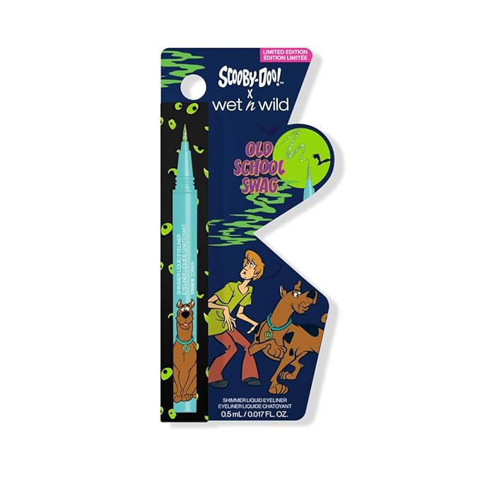 wet n wild Scooby Doo Old School Swag Shimmer Liquid Eyeliner – Glitter-Infused Formula for Bold Eye Looks, Easy Glide Precision Tip, Cruelty-Free & Vegan - Zoinks