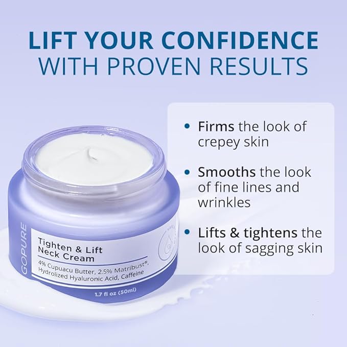 goPure Neck Firming Duo, Tighten & Lift Neck Cream, Refine & Renew Body Scrub, 2 piece set-VivaGrace Women