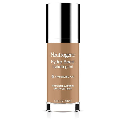 Neutrogena Hydro Boost Hydrating Tint Foundation Makeup for Dry Skin, with Hyaluronic Acid, Lightweight Oil-Free Water Gel, Non-Comedogenic, 105 Caramel Color 1.0 fl. oz-VivaGrace Women