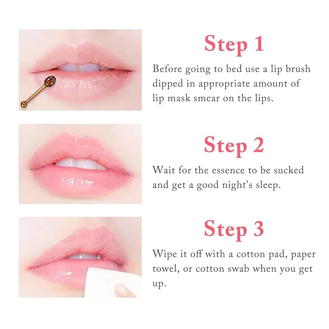 4PCS Bee Lip Balm Honey Lip Balm,Exfoliating Honey Pot Lip Balm Sleeping Lip Mask with Brush, Hydrating & Prevention Dry and Cracked, Lip Scrubs Exfoliator & Moisturizer-VivaGrace Women