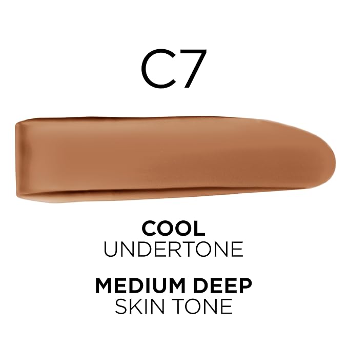 L'Oreal Paris True Match Super-Blendable Foundation, Medium Coverage Liquid Foundation Makeup, C7, Medium Deep, 1 Fl Oz-VivaGrace Women