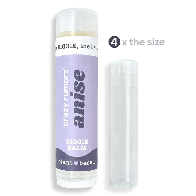 Crazy Rumors Biggie Anise Flavored All Natural, Plant Based Lip Balm to Moisturize and Nourish your Lips - Anise tube 0.6 oz (4x Larger than standard 0.15 oz lip balm)-VivaGrace Women
