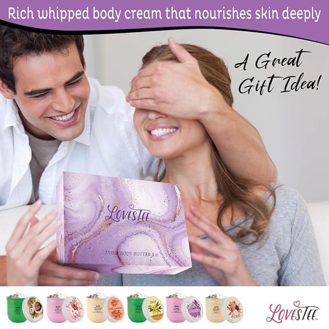 LOVESTEE Moisturizing Body Lotion, Women-Men's Christmas-Birthday Gift Set, Soothes All Skin Types includes Shea Butter, Fragrances Lavender, Vanilla, Rose, Honey Almond, Coconut and Floral-VivaGrace Women