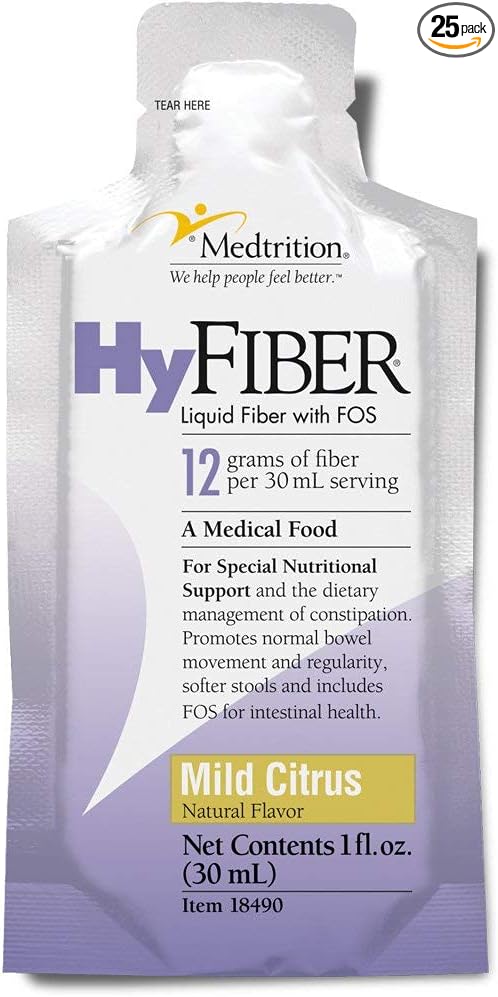 Medtrition HyFiber Daily Liquid Fiber for Regularity and Soft Stools, 12 Grams Soluble Fiber, 1 fl oz 25 Pack-VivaGrace Women