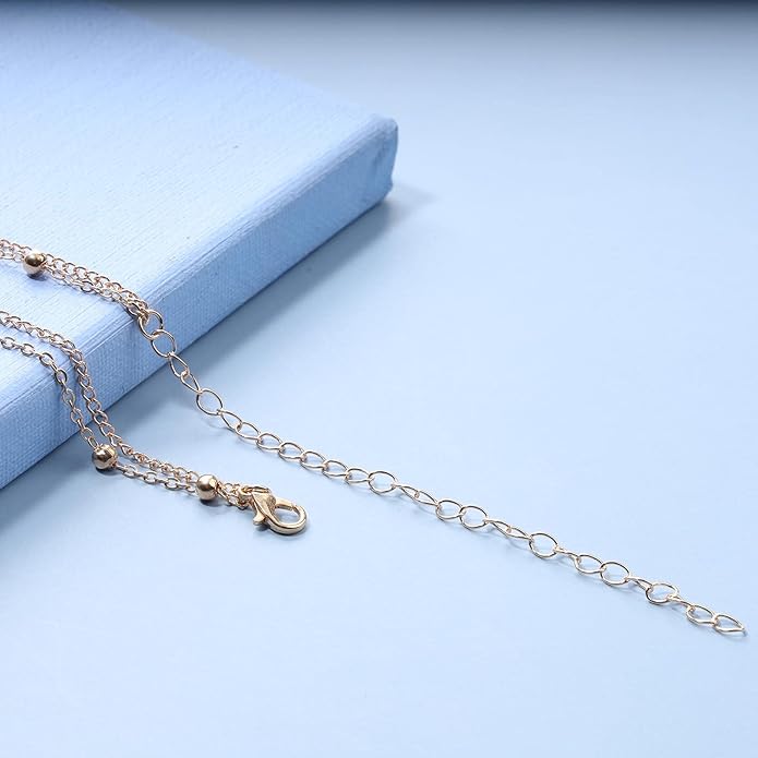 Boho Star Moon Necklace Choker Gold Layered Star Choker Necklace Crescent Moon Necklace Celestial Necklace Chain Festival Jewelry for Women and Girls-VivaGrace Women