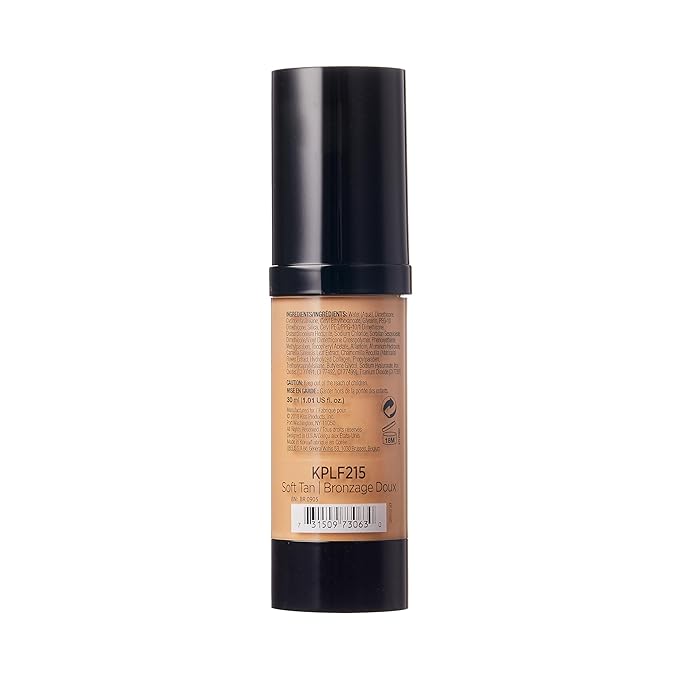 Kiss New York Professional Liquid Foundation - Lightweight and Hydrating Formula, Natural Finish, Control Shine, Cover Pores, Medium to Full Coverage, Green Tea Extract (Soft Tan)-VivaGrace Women