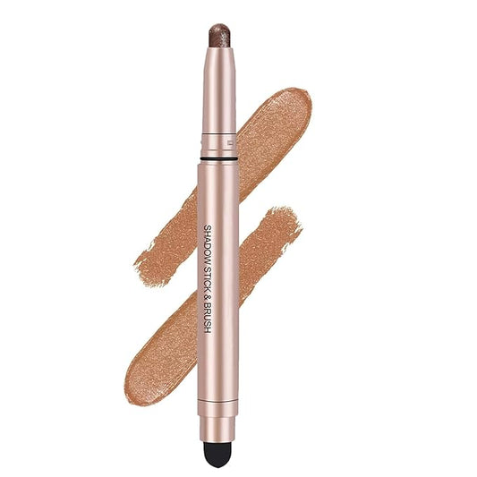 Brown Eyeshadow Stick, Smooth Cream Shimmer Single Eyeshadow Pencil, High Pigment Long Lasting Waterproof Eye Shadow Pen, Hypoallergenic Eye Highlighter Stick Create Multi-Dimensional Eyes Look 08#-VivaGrace Women
