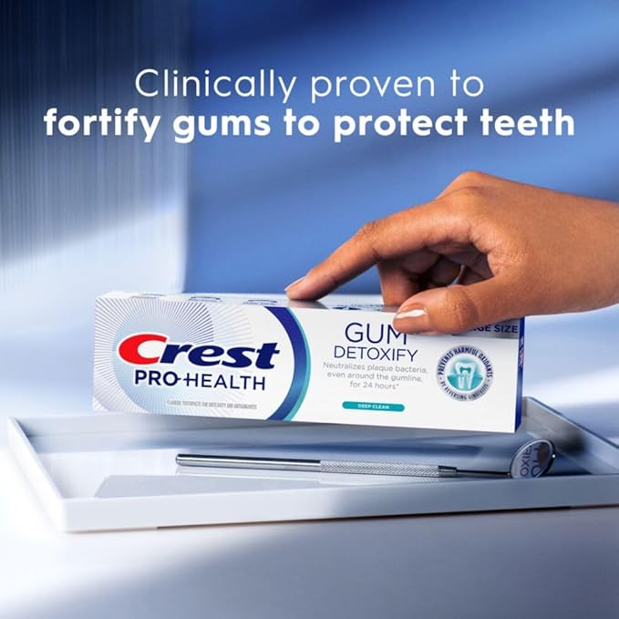 Crest Pro-Health Gum Detoxify Deep Clean Toothpaste 4.8 oz Pack of 3 - Anticavity, Antibacterial Flouride Toothpaste, Clinically Proven, Gum and Enamel Protection, Plaque Control-VivaGrace Women