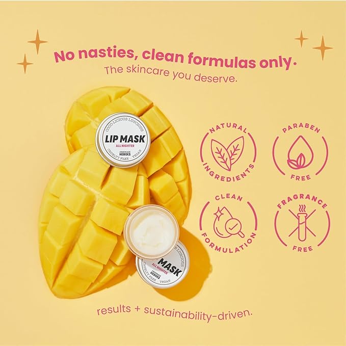 100% Natural Lip Butter Sleeping Lip Mask, Overnight Lip Moisturizer and Conditioner for Dry Lips. Intensive Lip Balm and Lip Therapy Skin Care with Mango butter (Original All Nighter)-VivaGrace Women